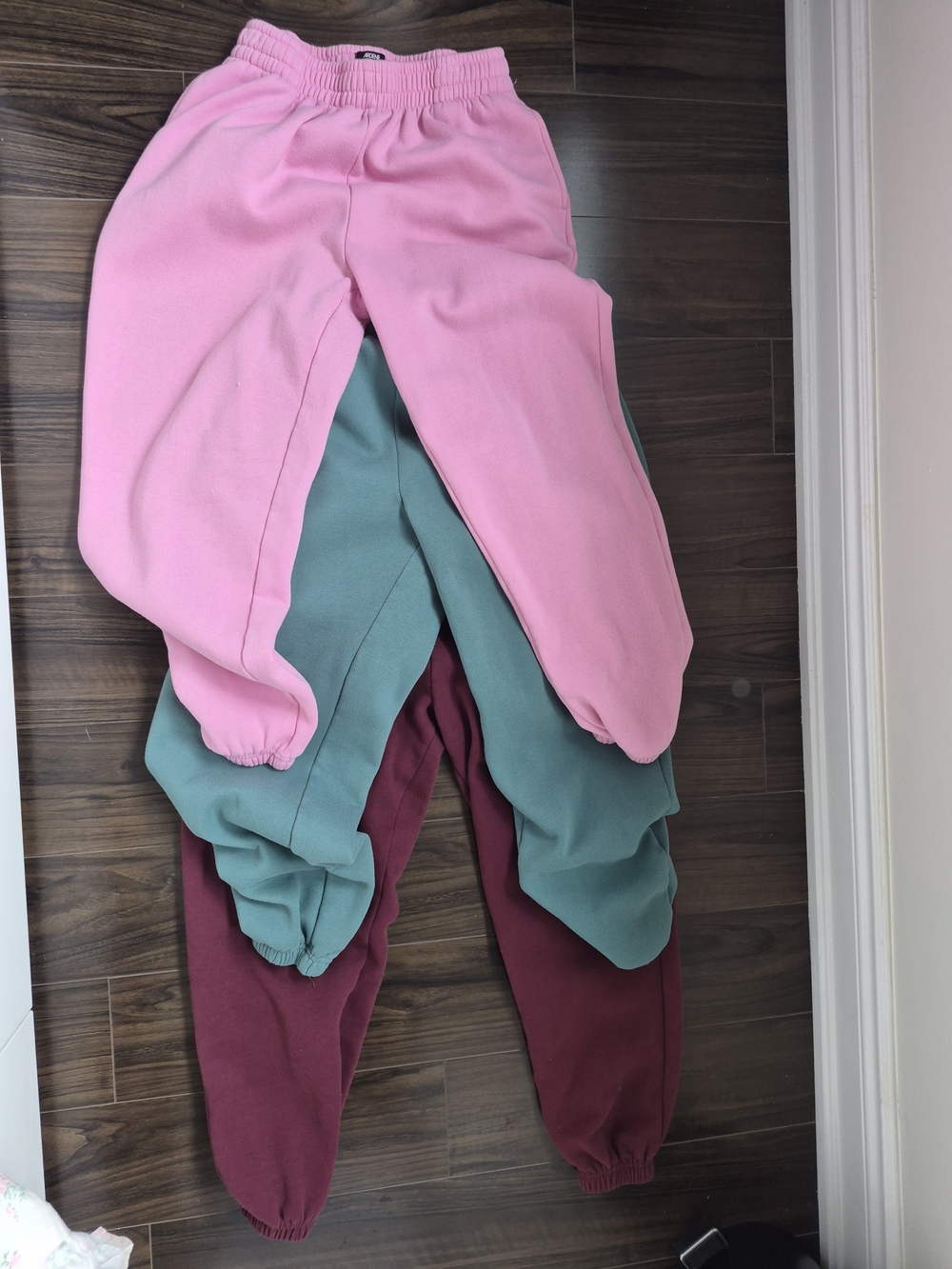 Ardene woman's Joggers Trio - Pink, Teal & Burgundy